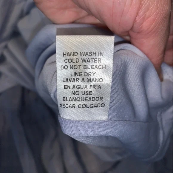 Entro Gray blue tiered Women's maxi Dress short sleeve flowy size large smocked - Picture 6 of 7